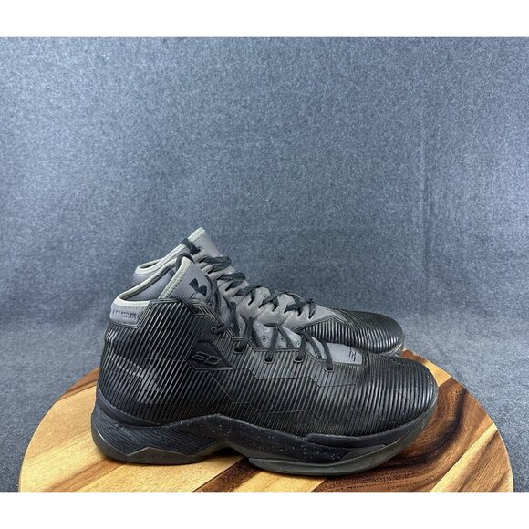 Men's Sz 13 M Under Armour Curry 2.5 Top Gun 1274425-006 Black Basketball Shoes - Picture 1 of 14
